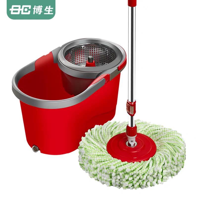 博生速8旋转拖把双驱动液压杆拖把桶手压免清洗拖布家用懒人墩布