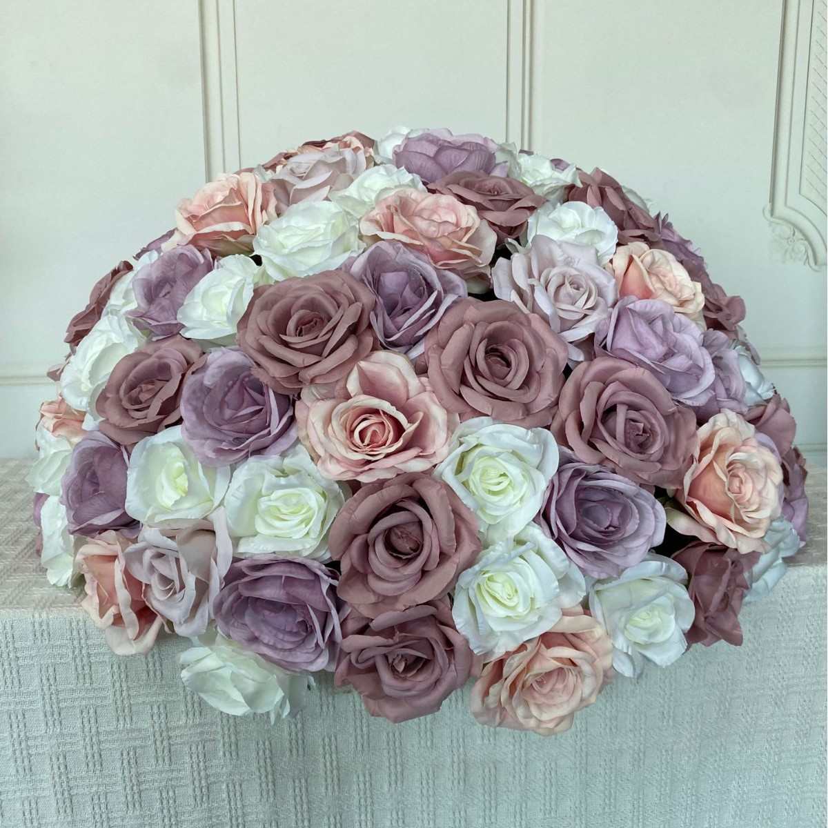 紫色系列几何落地摆件婚庆道具路引花艺商场橱窗KTV车展仿真花球