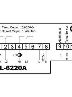 LILYTECH ZL-6220A 冷藏温控器，冷库控制器，海鲜机温控器