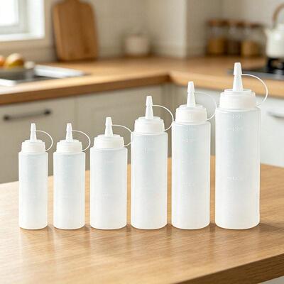 Squeeze bottle for plastic salad dressing and ketchup, kitch