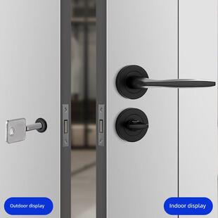 黑色室内按隐形门锁卧室木门隐藏锁单面门拉手隐形门分裂隐藏门锁