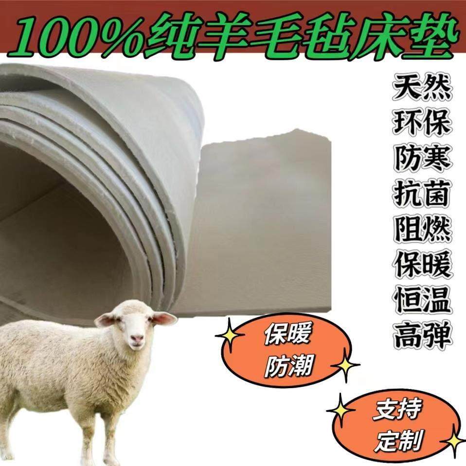 纯羊毛毡床垫火炕榻榻米窗台保暖防潮学生宿舍定制家用卧室地垫