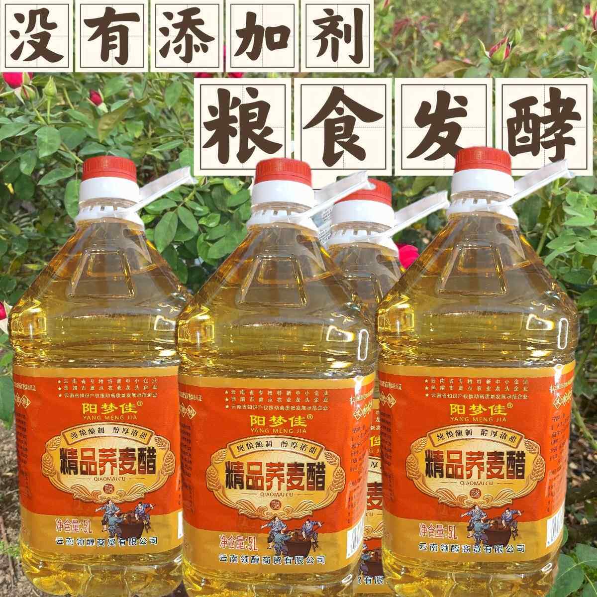 云南曲靖荞麦醋纯粮发酵醋泡玫瑰花醋各种水果醋荞麦醋零添加荞醋