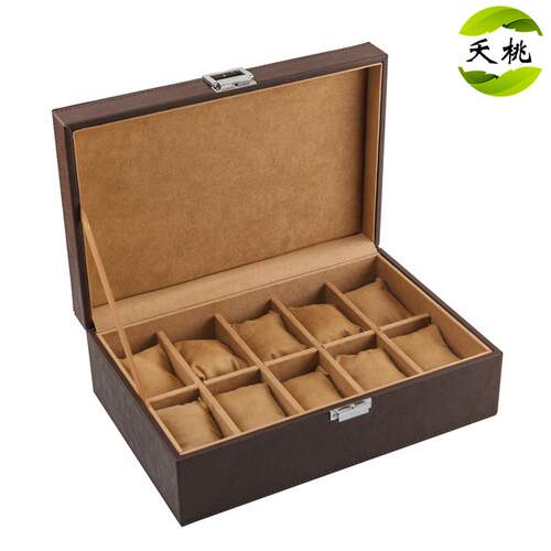 高档夭桃（纳饰）皮革手表盒皮质机械表表石英收品纳盒手链首饰收