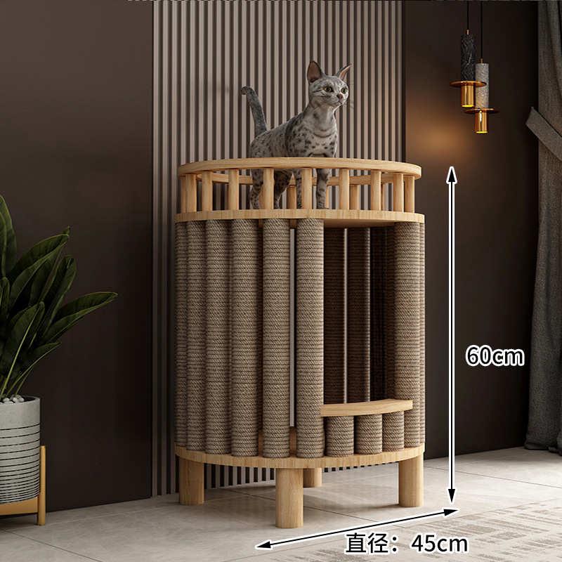 别墅猫咪窝猫共用房子人实木封闭式通用爬四季床头柜猫猫凳子猫架