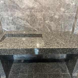 黑冰花 光面火烧面花岗岩地铺石 洗手池黑色石材景观休闲步道石