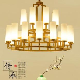 灯新中式 楼大吊灯别墅饭74221店古酒店间大吊 酒店包工程吊仿复式