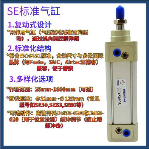 SE / 32/40/50/63/80/100/125 x40x50x75x100x125s DNC气缸带磁力