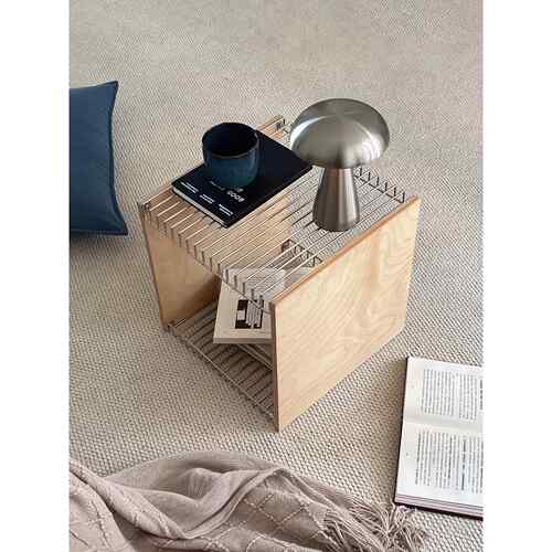 北欧ins风不锈钢线条边几模块化收纳书架海洋板置物架床头柜茶几