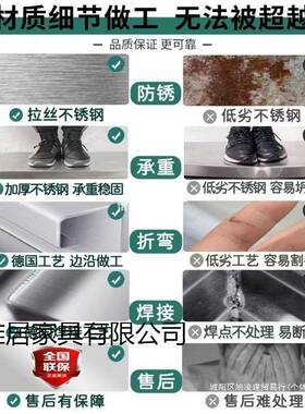 锈钢工作台厨房橱柜用餐饮店桌子家VXB用不商操作台物推拉门置架