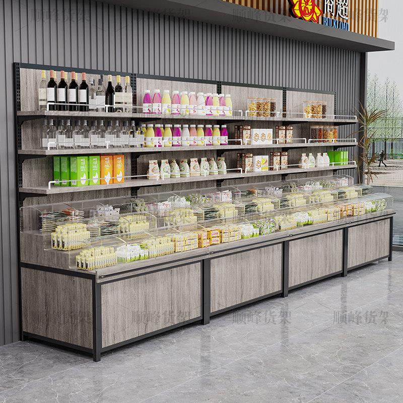 超市零食干果货架五谷杂粮糖果干果散装干货炒货多层靠墙展示架子