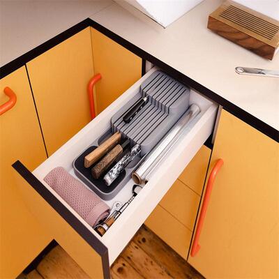 Two files Kitchen drawer cutlery storage tray厨房餐具收纳