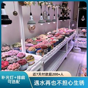 花架多层浇水落地阳台排风扇补光灯养多肉日式块根植物不锈钢花架