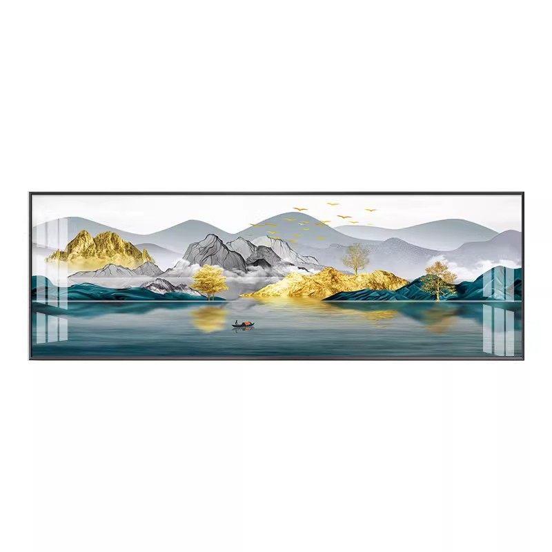 亿一画 画福禄金山一整客厅装饰画 001画现幅新中式代卧室笔轻奢