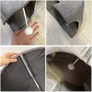 窝夏天窝家猫猫咪窝厂 圆毛毡笼子宠物半封闭猫可拆卸离地凉隧道