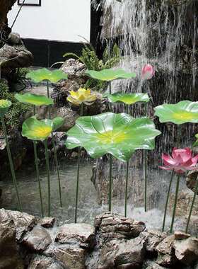水景摆件金属户外荷花装饰荷叶美陈铁艺莲花庭院水池园林景观真