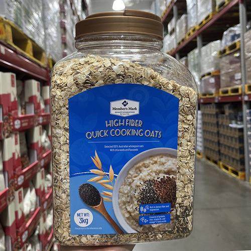 山姆快熟燕麦片3kg桶装营养早餐代餐饱腹含亚麻籽奇亚籽冲饮,咖啡/麦片/冲饮,多谷物麦片,淘宝优惠券,粉丝福利购,淘宝优惠卷