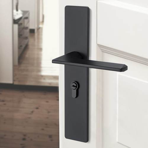 黑色室内门锁家用通用型欧式现代简约卧室房间木门锁把手静音锁具