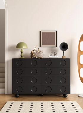家用复古黑色斗柜卧室床尾收沙纳储物斗HCE柜客简约柜厅发边柜小