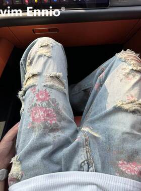 Visvim Ennio美式高街vibe玫瑰花牛仔裤男款春季裤子高级感clean