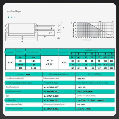 RXPC船型铝壳变频器启动缓冲制动电阻60W80W100W5R10R20R30R40R