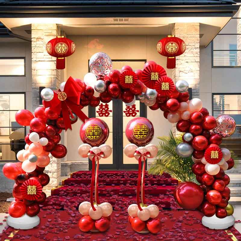 气球拱门套装结婚门口支架装饰婚礼现场路引布置订婚婚庆用品