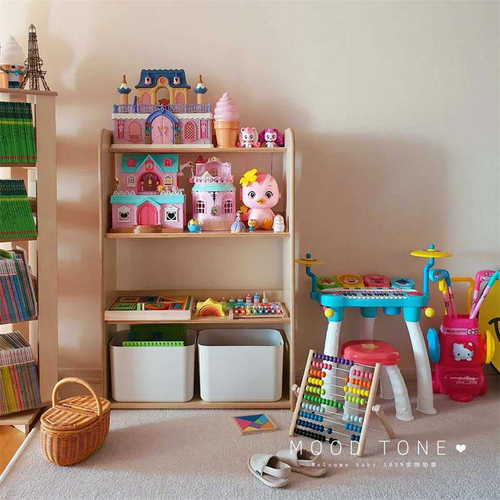 韩国ins客厅书架儿童书房置物架图书展示架绘本收纳架高品质书柜