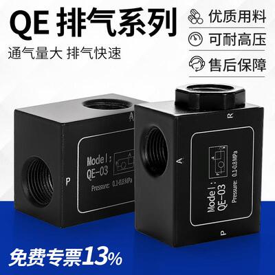 莱泽气动QE-02/03/04/01快排阀气缸快速排气阀急快拍阀全套放气阀