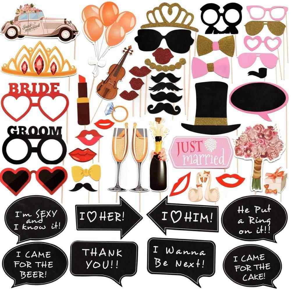 Photo Booth Props Party Masks Hat Mustache Lip photobooth