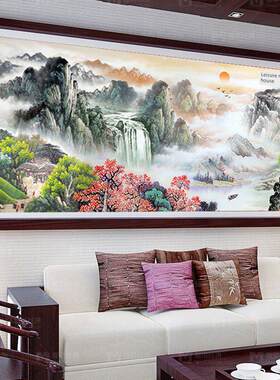 5d钻石画2025新款客厅满钻富春山居图点砖贴画定制带框十字绣大气