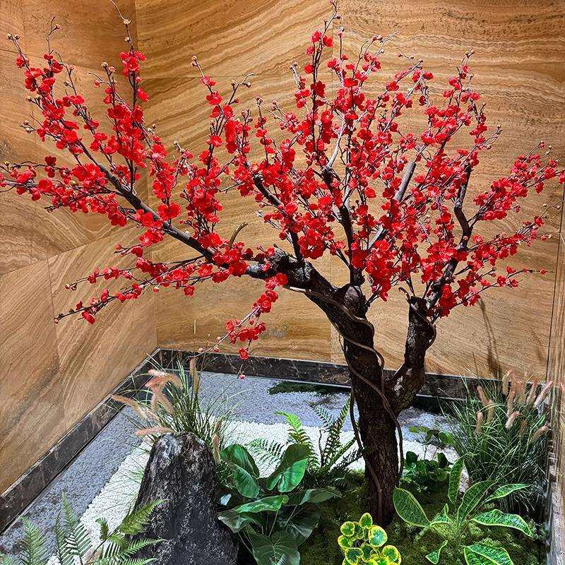 仿真绿植梅花树大型绿植梅花酒店景观绿植腊梅花橱窗室内客厅摆件