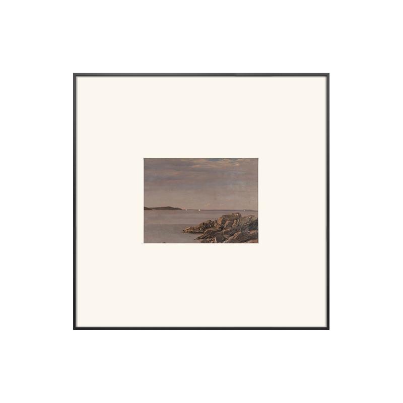 现代简约装饰画卡纸画北欧风高级感个性小众建筑风景挂画卧室摆件图片