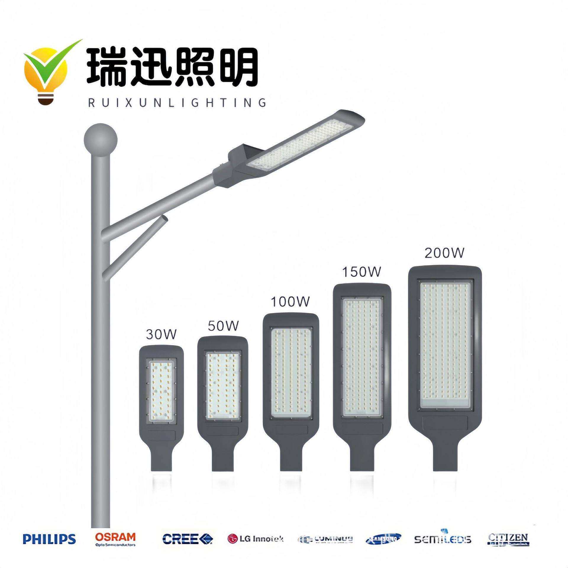 厂家直销30W50W100W150W200W户外防水LED路灯头 战刀款道路照明灯
