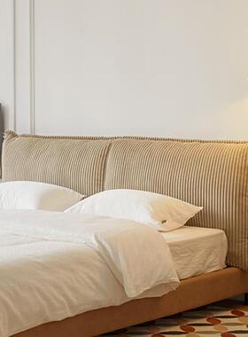 V45O床包头靠垫科床技布灯芯绒大靠背双人榻米榻无头软F76M986J卧