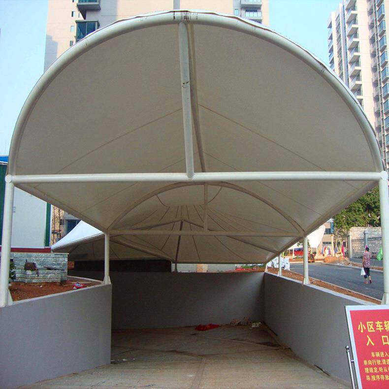 安装搭建地下车库出入口膜结构雨棚 人行通道走廊膜结构遮阳雨篷