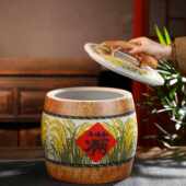 景德镇陶瓷米缸家用带盖密封防潮防虫老式 10斤20斤50斤储米箱米桶