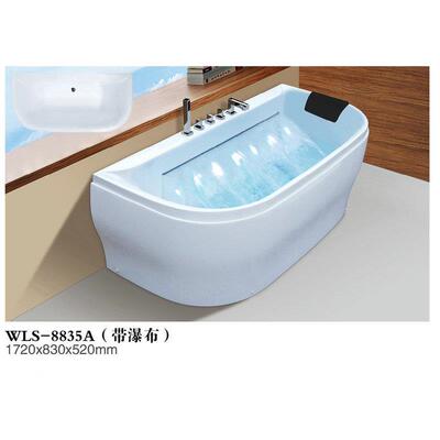 厂家直销亚克力成人冲浪按摩缸酒店家用浴缸带靠枕瀑布8835A