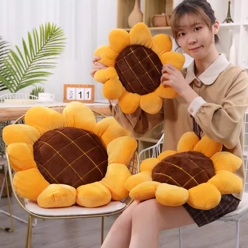 向日葵花朵抱枕坐垫办公室久坐椅垫飘窗榻榻米装饰沙发靠枕屁垫