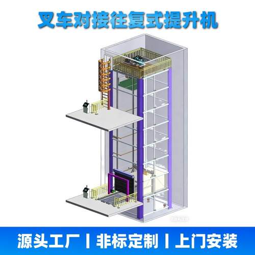 叉车往复式提升机连续式垂直链条货梯循环1吨2吨C/Z型托盘升降机