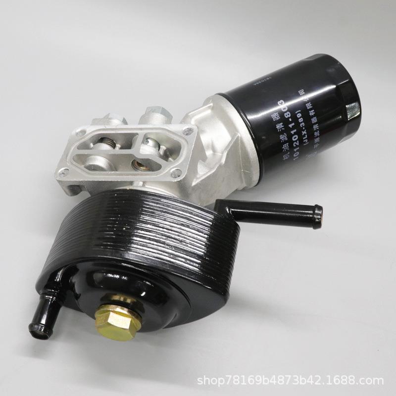 适用五十铃庆铃600P机油滤清器4KH1机油散热器机滤总成机油格总成