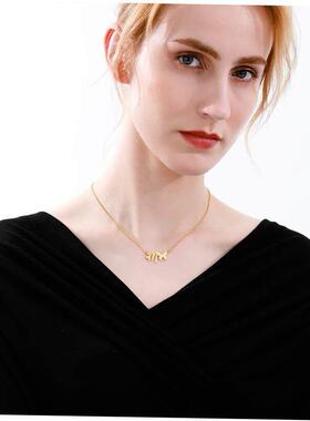 字母数字珠宝项炼字母女人炼蝴蝶