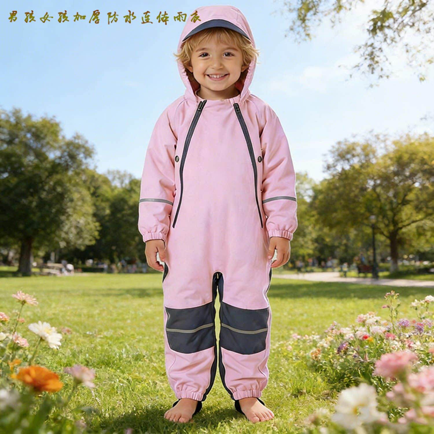 男女儿童连身雨衣加厚防水雨衣小孩宝宝雨披
