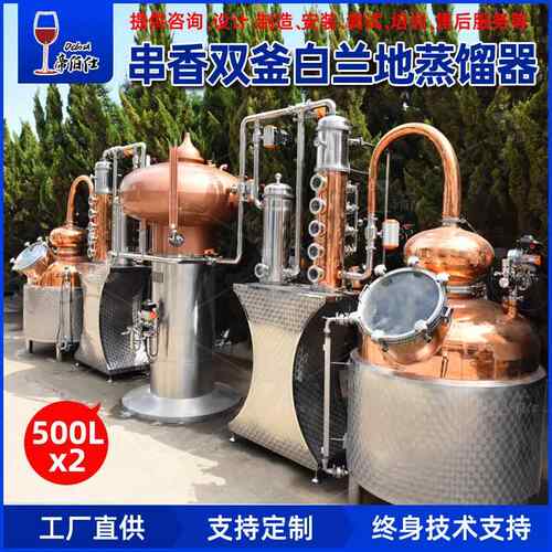 全自动蒸馏器500LX2白兰地紫铜蒸馏设备 蒸馏机组 壶式塔式蒸馏