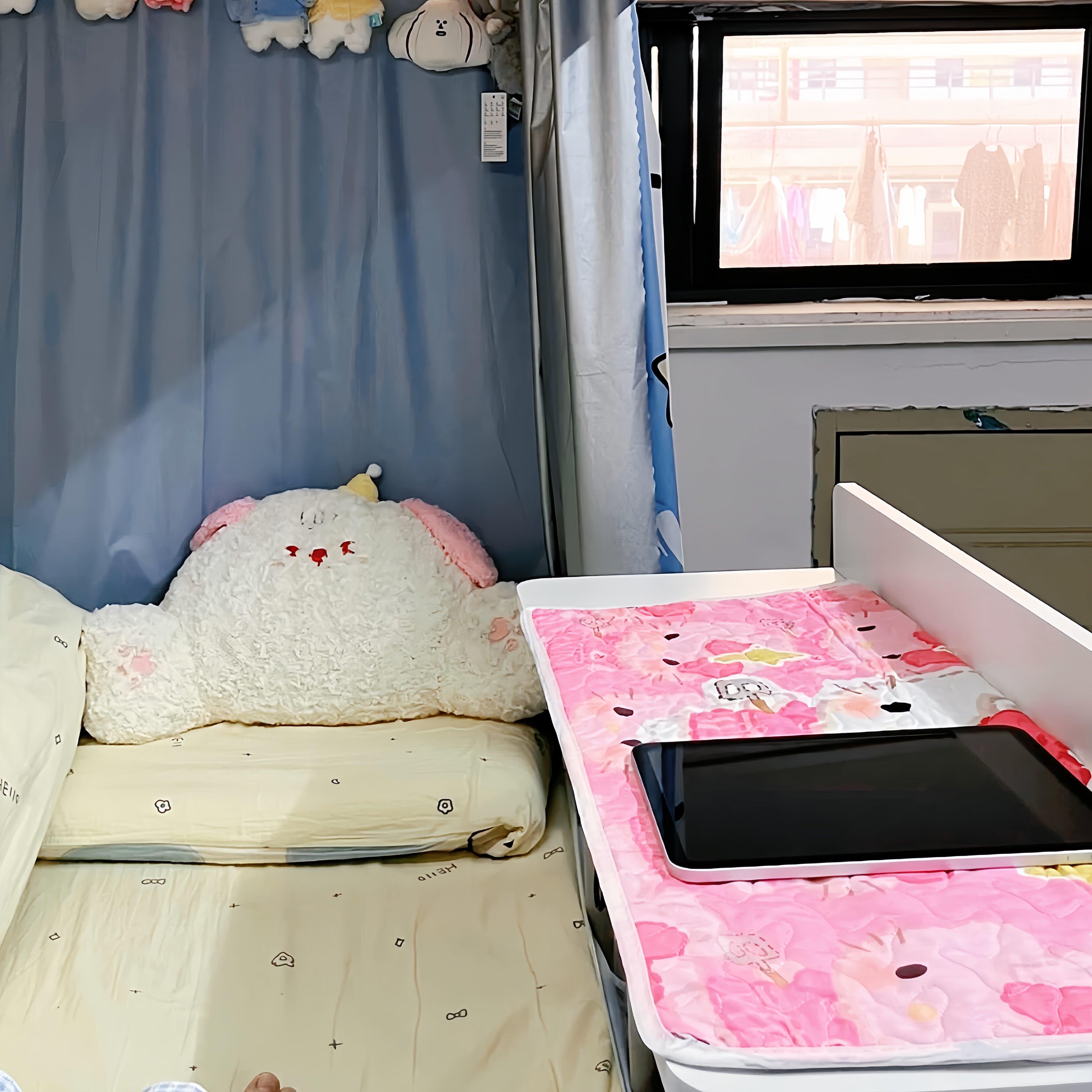 潮宿派宿舍床上桌悬空侧边学习电脑桌可折叠床用懒人上铺桌子学生