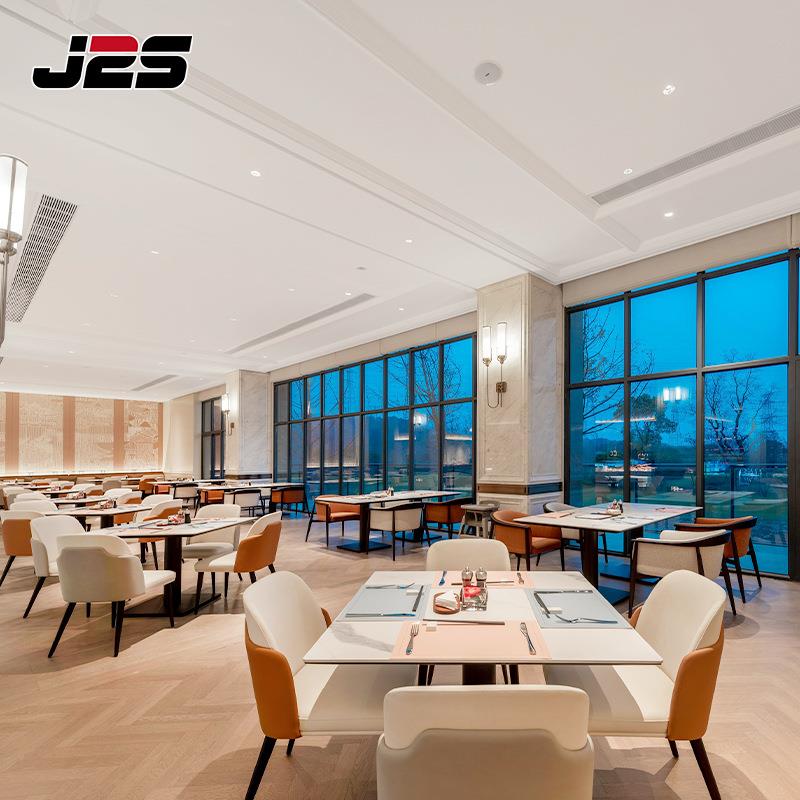 意式极简餐桌椅组合酒店自助餐厅西餐厅连锁店皮艺卡座餐厅桌椅
