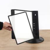 A4桌面页文CW DS251件架展示翻黑色旋转20页件夹展示文架管理资料