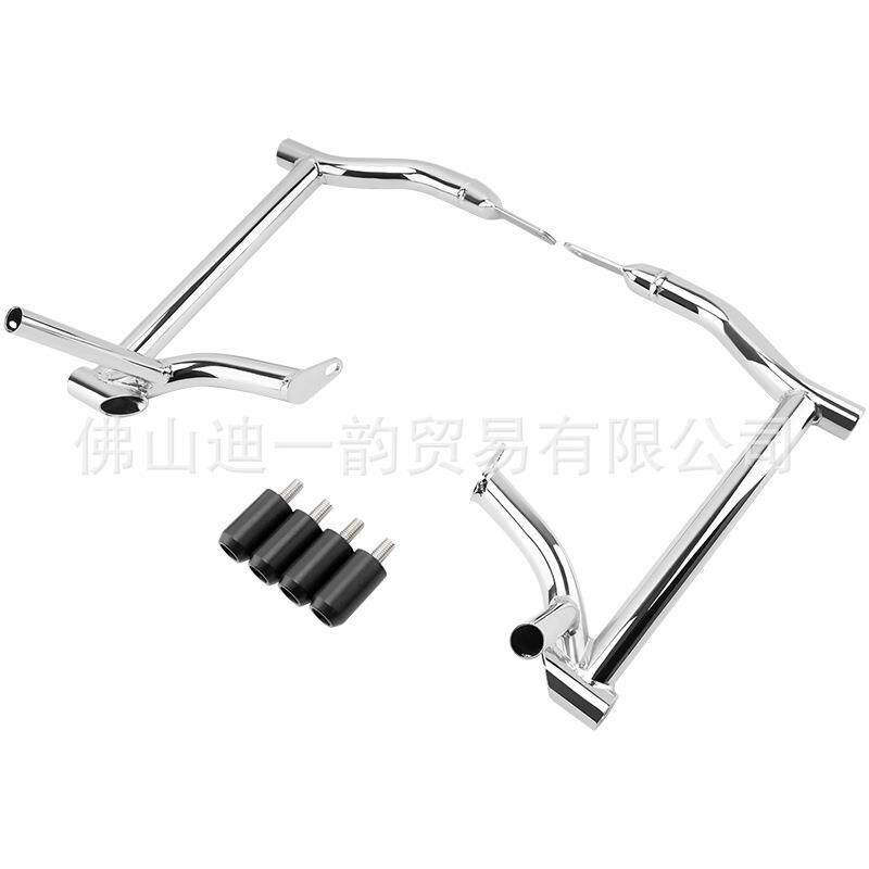 适用哈雷大滑翔 路王 电镀后边箱保险杠 一字款保险护杆 97-08
