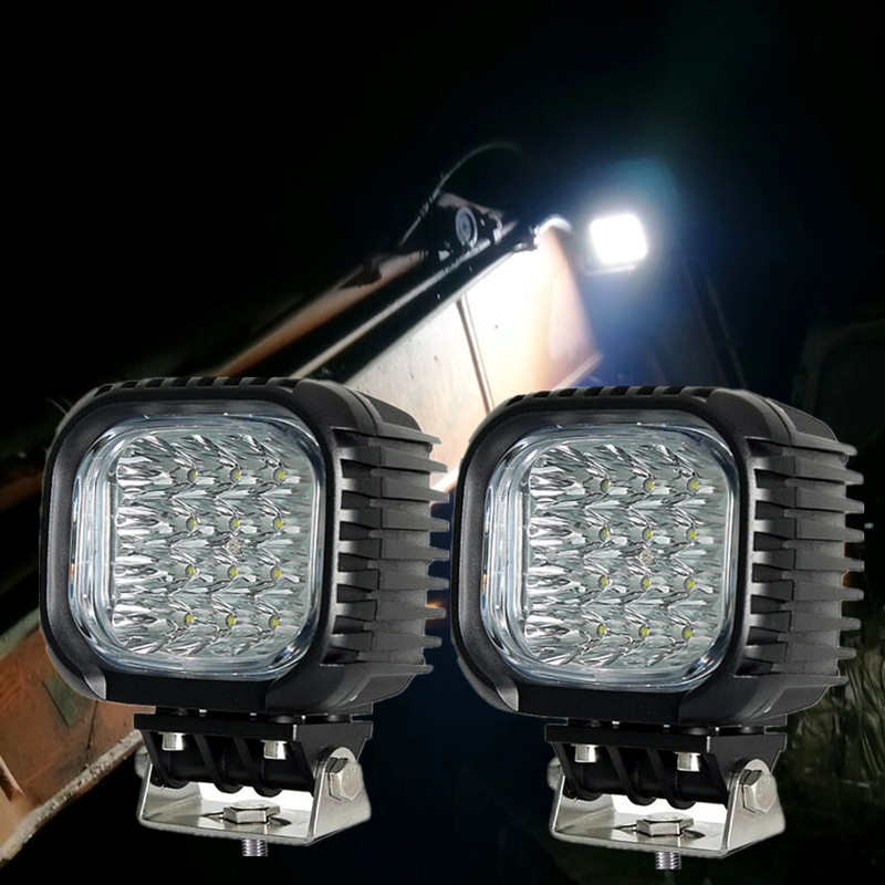 工程车LED射灯货车挖机推土机农用车前大灯12V24V通用 强光工作灯