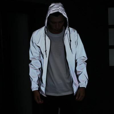 Men's reflective jacket performance clothing hooded mesh