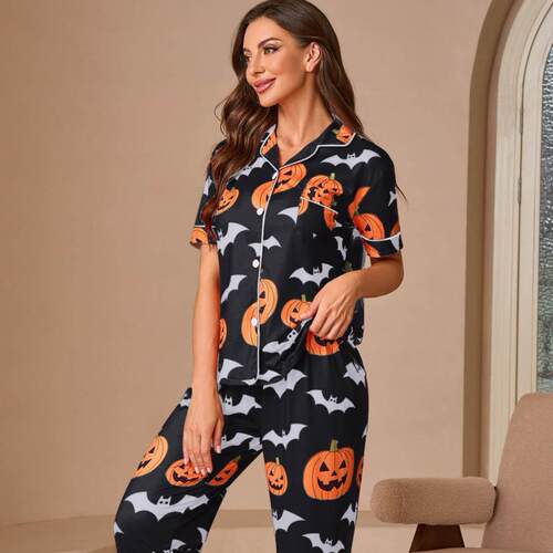 Halloween Printed Pajamas Women
